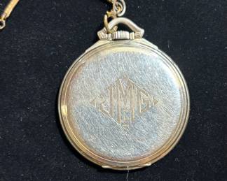 Elgin pocket watch with a bar link chain