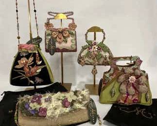 AUTHENTIC Lot of 5 Mary Frances Beaded Embellished Handbags Rare Floral Nature Motifs