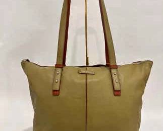 Vera Bradley Olive Cognac Vegan Leather Tote Bag
