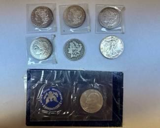 7 U.S. Silver Dollars Morgan Dollars, Walking Liberty Half, and More