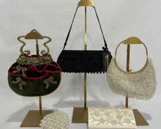 Vintage Holiday Evening Beaded Purse Collection Mary Frances, Meg Christopher Vintage