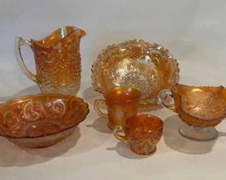 Marigold Carnival Glass Collection Northwood, Indiana Glass, and Fenton