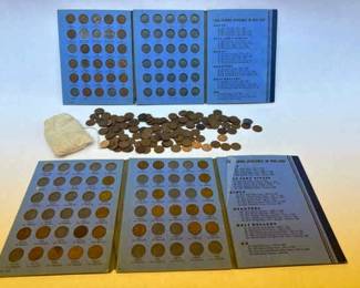 Vintage Lincoln Wheat Cent Collection in Whitman Albums Bonus Bag