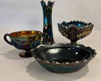Vintage Carnival Glass Pieces Indiana, Fenton, Northwood, and More