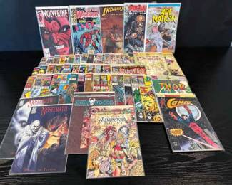 Vintage 51 Comic Book Lot Marvel, DC, Indie Wolverine, Thor, Predator, Sleepwalker More
