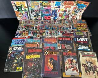 Marvel 78 Comic Punisher, SpiderMan, Wolverine, XFactor, Terminator, Quasar, Predator More