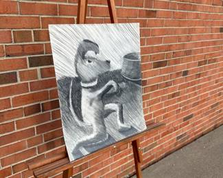 #4: 14”w x 17”h, $45.00, ebony pencil 