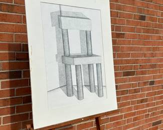 #19: 21”w x 27”h, $45.00, ebony pencil, marks on mat 