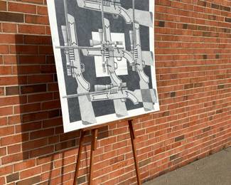 #15: 32”w x 32”h, $145.00, ebony pencil