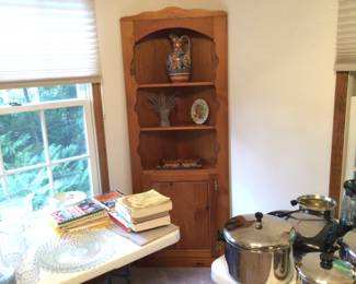 Corner wood cabinet