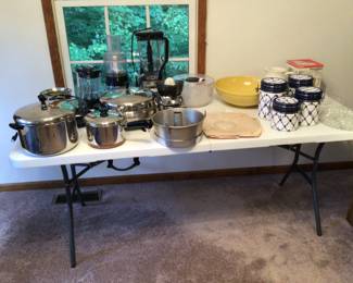 Pots and pans.  Cannister set