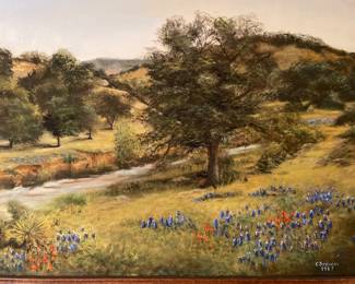 Vintage Original Oil on Canvas by Texas Artist Clara Stovall