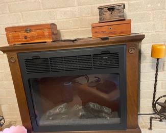Beautiful Fireplace with flames and heat