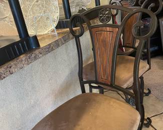 Three Swivel Bar Stools