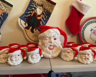 Rare find! 1950's Holt Howard Winking Santa Pitcher with matching Mugs