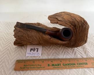 Vintage Pipe with Handcrafted Pipe Stand