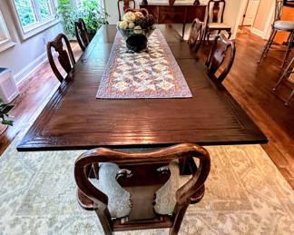 Gorgeous, Unique Dining Table 8'x 42" with one 20" inserted. Comes with one additional 20" leaf. 