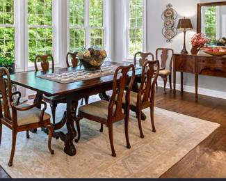 Gorgeous, Unique Dining Table 8'x 42" with one 20" inserted. Comes with one additional 20" leaf. 