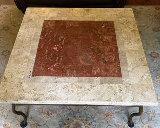 Southwestern Style Marble Top Coffee Table