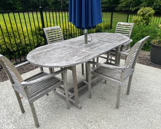 Teak Wood Patio Table and Chairs