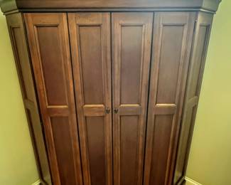 Vintage Hooker Entertainment Center Cabinet with double folding doors