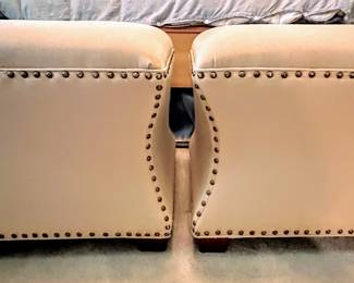 Ottoman Stools with Nailhead Trim