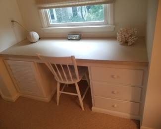 Built in desk; chair