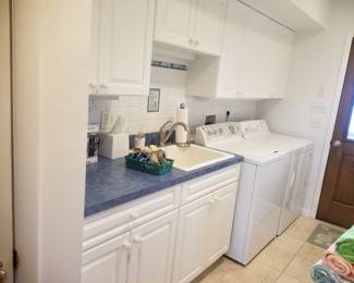 Laundry room cabinets; laundry sink