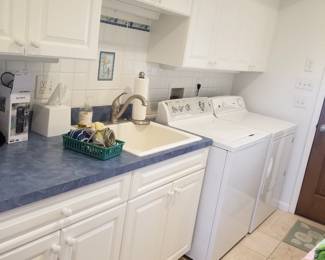 Laundry room cabinets; laundry sink