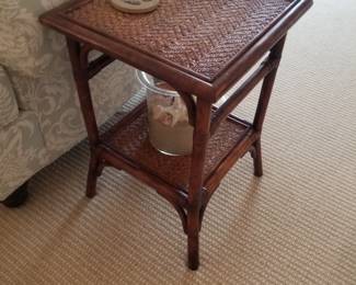 Ethan Allen rattan end table