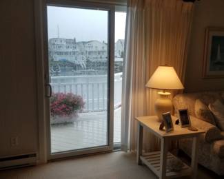 Sliding glass doors; curtains