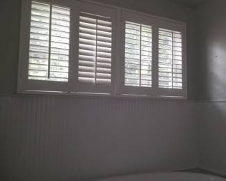 Plantation shutters; spa tub