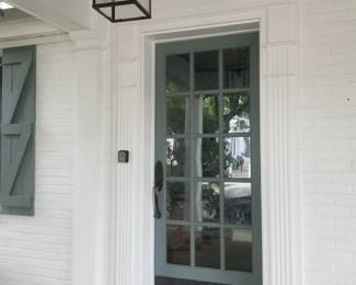Entry door; exterior light