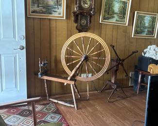 Turn of the century spinning wheel and more