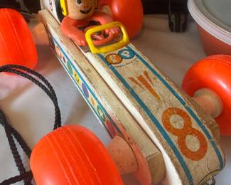 Vintage Fisher Price Pull Toy 8 Bouncy Racer