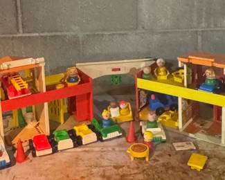 Vintage Fisher Price Play Village Set