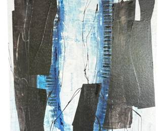 Blue Abstract Print on Canvas