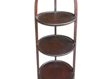 Three Tier Round Wood Stand