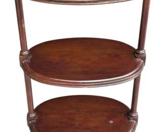 Three Tier Oval Wood Stand