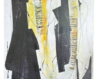 Yellow Abstract Print on Canvas