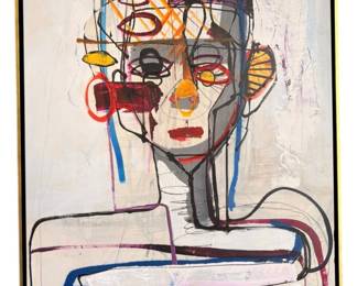 Gel Embellished Abstract Print