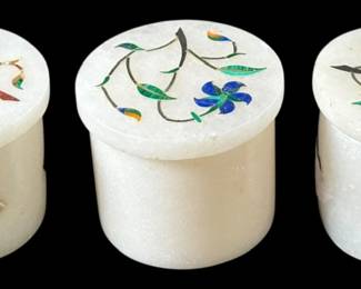 Pietra Dura Marble Boxes from Taj Mahal