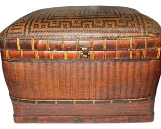 Vintage Handcrafted Wicker Trunk