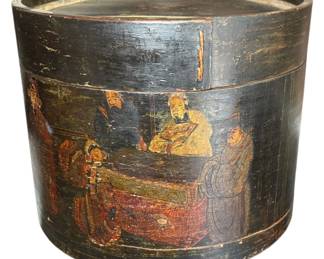 Handpainted Chinese Bent Wood Box