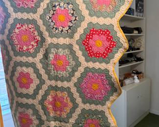 Vintage 1930's Handmade Feed Sack Quilts in Pristine Condition