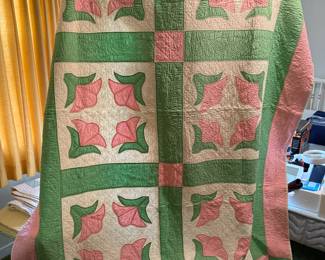 Vintage 1930's Handmade Feed Sack Quilts in Pristine Condition