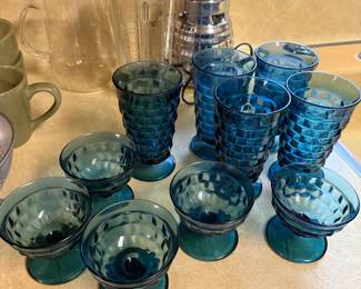 Vintage Cobalt Blue Indiana Glass Set