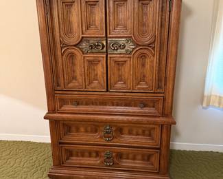 Vintage Solid-Wood Armoire 