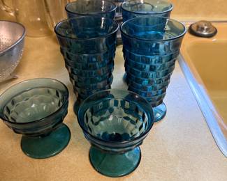 Vintage Cobalt Blue Indiana Glass Set