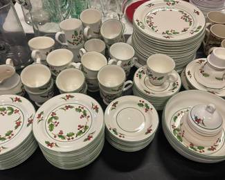 Huge Vintage Christmas dish set